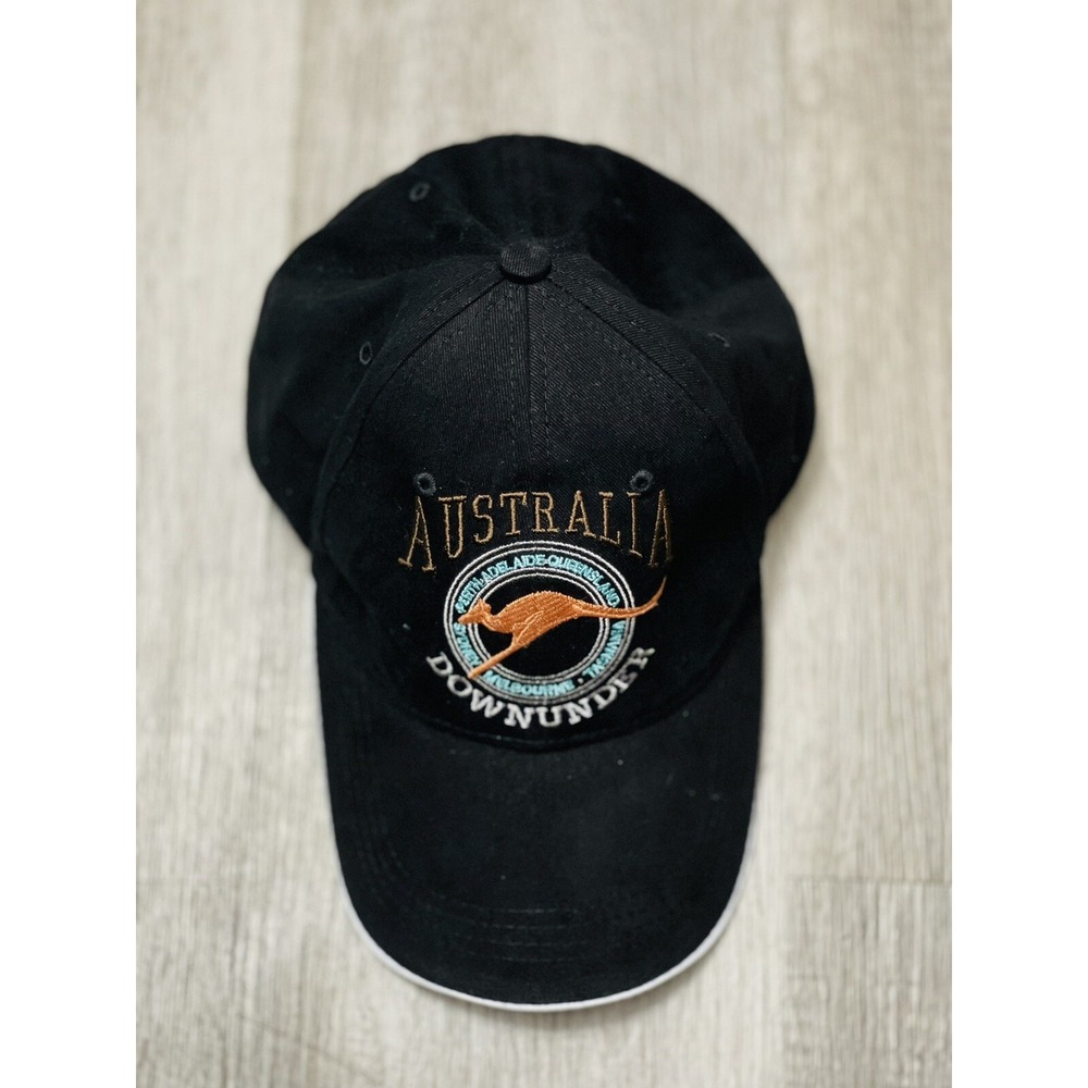 Australia Downunder Black‎ Baseball Cap Kangaroo Perth Sydney Melbourne Hat